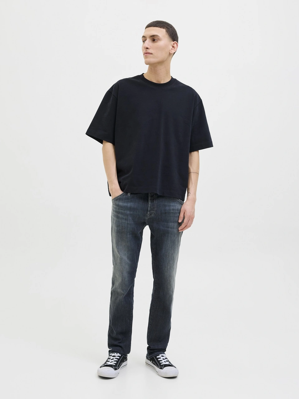 Jack & Jones Jack Jones Erkek Rahat Kesim Kot Pantolon 12278082 Mavi