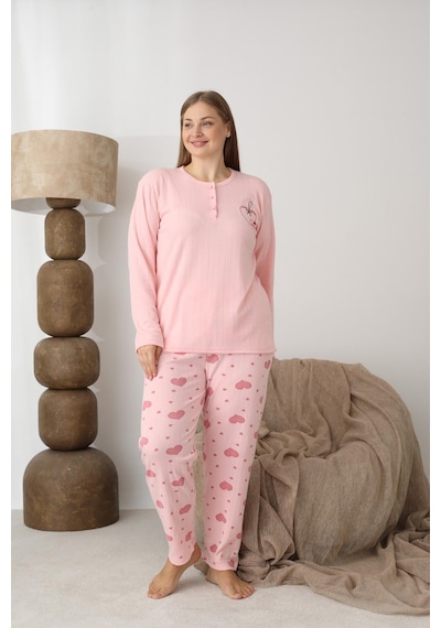 Boyraz Lindros Kadın Pamuk'lu Düğme Yaka Raporlu İnterlok Kışlık Battal Pijama Takımı 0110 - 1 Adet Pembe Boyraz Lindros Kadın Pamuk'lu Düğme Yaka Raporlu İnterlok Kışlık Battal Pijama Takımı 0110 - 1 Adet Pembe