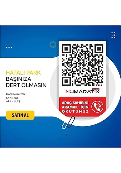 5 Adet Numaratik Qr Okuyucu Hatalı Park Cam Etiketi Sticker Numaranız Görünmez