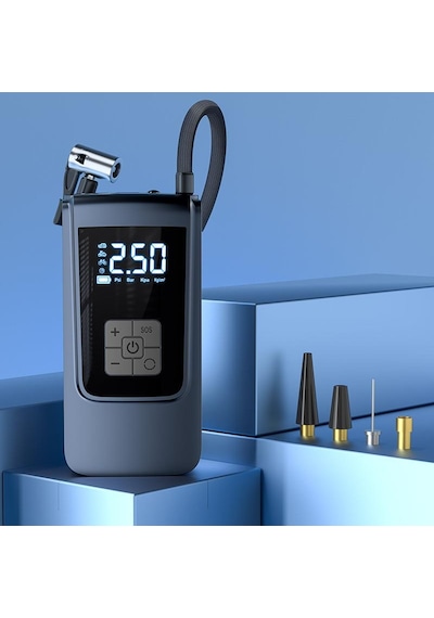 Valkyrie 150psı 6000mah Şarjlı Araba Top Bisiklet Hava Pompası Led Akıllı Powerbank