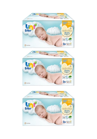 Uni Baby Yenidoğan Islak Pamuk Mendil 3'Lü 3 X 40 Adet