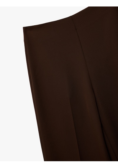 Koton Normal Bel Düz Geniş Paça Kumaş Pantolon Kahverengi 6wak40207pw Kahve