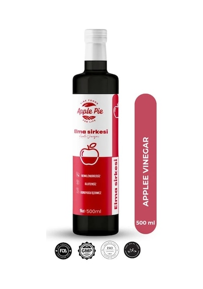Applepiefoods Elma Sirkesi Net 500 Ml , Doğal Fermantasyon , Apple Cider Vinegar