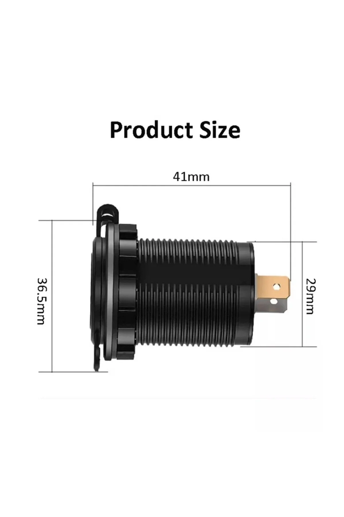Pano Tip İkili Usb3.0 Type-c Soket 12-24v Butonlu Mavi Led