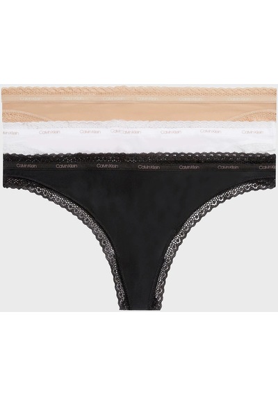 Calvin Klein Bayan Külot 000qd3802e Fıy Siyah Beyaz Krem