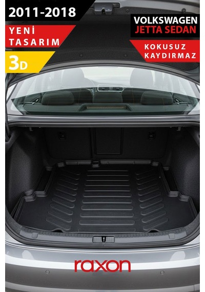 Volkswagen Jetta Sd Cepli 2011-2018 Bagaj Havuzu 3d Özel Kalıp Su Geçirmez, Kaymaz, Tam Uyum