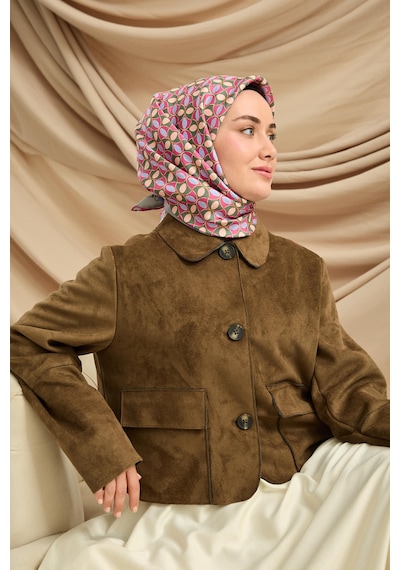 Silk Home Twill İpek Eşarp 11481-11 Su Yeşili, Pembe, Yeşil, Mavi