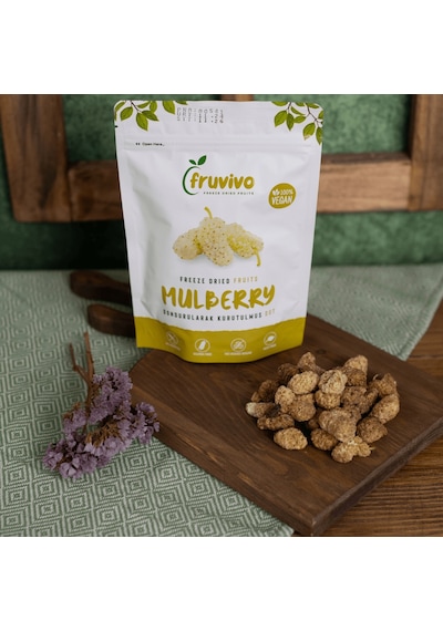 Fruvivo Dondurularak Kurutulmuş Dut Vegan Glutensiz 25 G