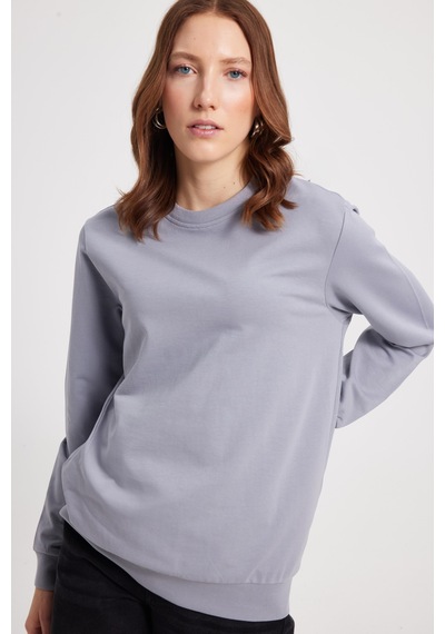 Tudors Kadın Oversize Geniş Kesim %100 Pamuk 2 İplik Bisiklet Yaka Açık Gri Sweatshirt -42616 Açık Gri Tudors Kadın Oversize Geniş Kesim %100 Pamuk 2 İplik Bisiklet Yaka Açık Gri Sweatshirt -42616 Açık Gri
