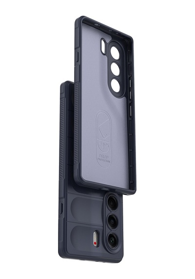 Tecno Camon 40 Pro Kılıf Kamera Korumalı Esnek Silikon Parmak Şeritli Pazarplus Koyu Yeşil