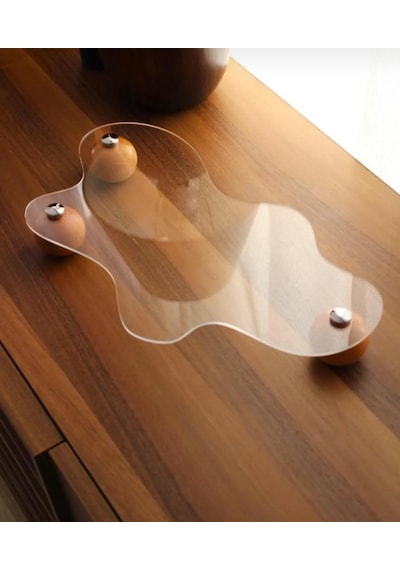 Ahşap Top Ayaklı Gold Düğmeli Şeffaf Pleksi Organizer Pinterest