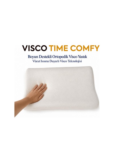Homedius Visco Time Comfy Boyun Destekli Ortopedik Visco Yastık 50x32x11 Cm Beyaz