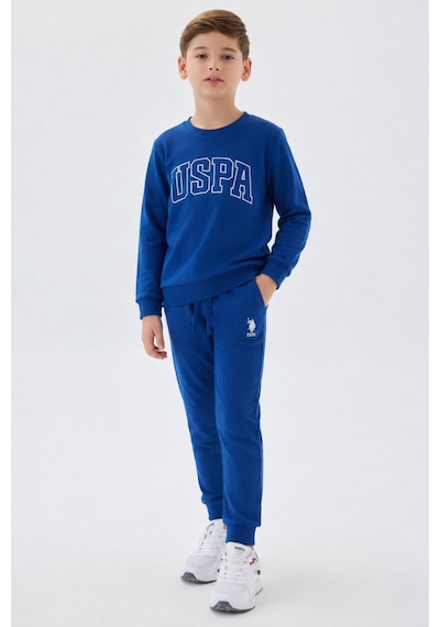 U.s. Polo Assn. Erkek Çocuk Bisiklet Yaka Pigment Baskılı Kışlık Regular Fit Mavi Eşofman Takımı Us2135-c-v4 Us2135-c-v4