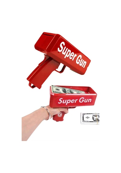 Gld-spt- Kırmızı Parti Oyuncağı Para Saçma Fırlatma Tabancası Makinesi Super Money
