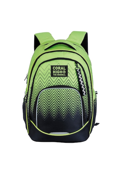 Coral High Yeşil Siyah Desenli Okul Sırt Çantası 24460