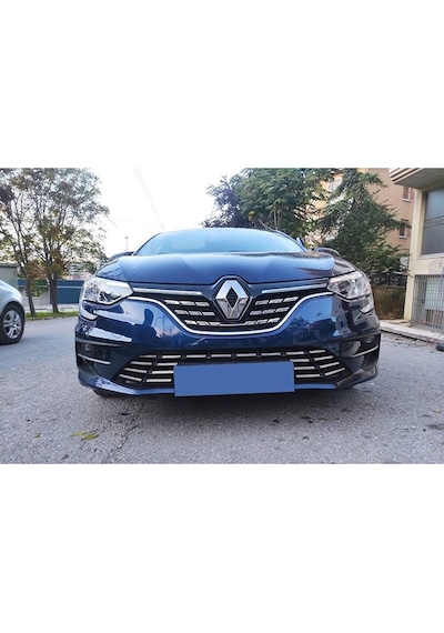 Megane 4 Krom Ön Panjur Makyajlı Kasa Pas Çelik 5 Parç.2021+++