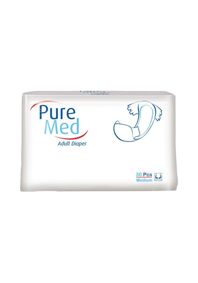 Puremed Yetişkin Bezi Bel Bantlı Tekstil Yüzey M - Orta -120 Adet
