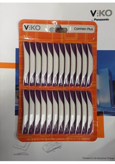 Viko Carmen Plus Beyaz Koyu Fuşya Kordon - 12'li Takim
