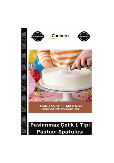 Özel Üretim Profesyonel Mutfak Ekipmanı Ergonomik Saplı Paslanmaz Çelik L Tipi Pastacı Spatulası
