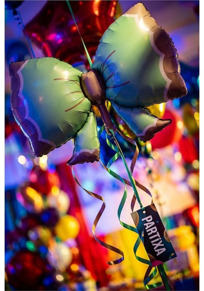 Retro Yeşil Fiyonk Folyo Balon Baby Shower Doğum Günü Parti Süsü Çok Renkli
