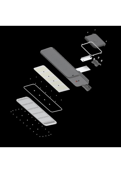 St-209-100 100w Led Yol Sokak Armatür Dls Park Bahçe Çevre Site Bina Dış Mekan Lamba Aydınlatma Ledli Sokak Armatürü Gri