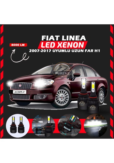 Fiat Linea 2007-2017 Uzun Far Uyumlu Şimşek Etkili Led Xenon Light Series H1