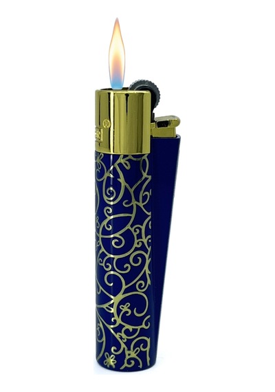 Clipper Blue Pattern Metal Çakmak - Lacivert