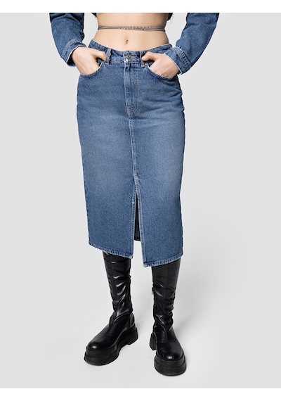 Slim Fit Kadın Etek Antrasit