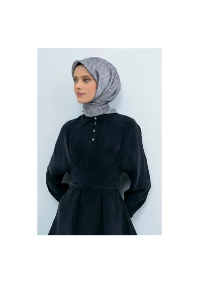 Armine İpek Eşarp 2026 Yaz - 9522-84 Gri Twill