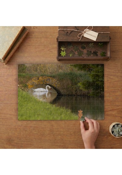 Kuğu - Doğa Manzarası Tasarımı 240 Parça Ahşap Puzzle Ahşap Kutuda Mpy60393