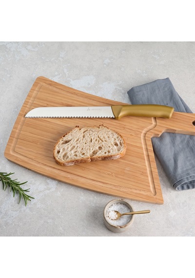 Aryıldız Rexa Tırtıklı Ekmek Bıçak Gold 19 Cm Renkli