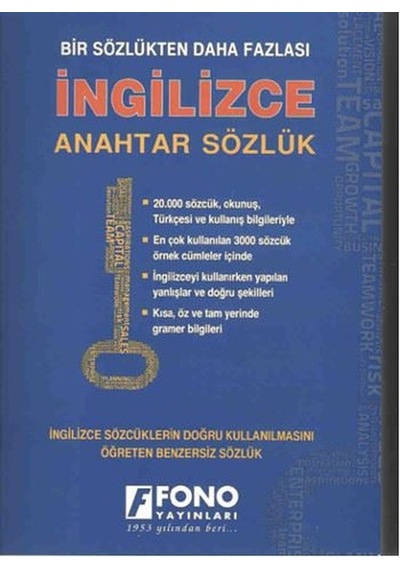 İngilizce Anahtar Sözlük- Fono Yayınları