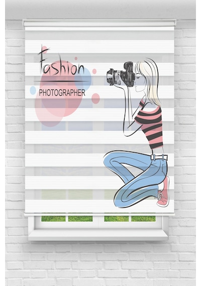 Perdecizade Enxboy Foto Kız Dijital Baskılı Zebra Perde-cocuk Odası-stor Perde Renkli