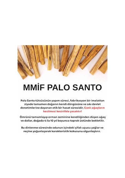 Palo Santo Tütsü - %100 Doğal Arındırıcı Ağaç Tütsü Çubuğu 3'lü