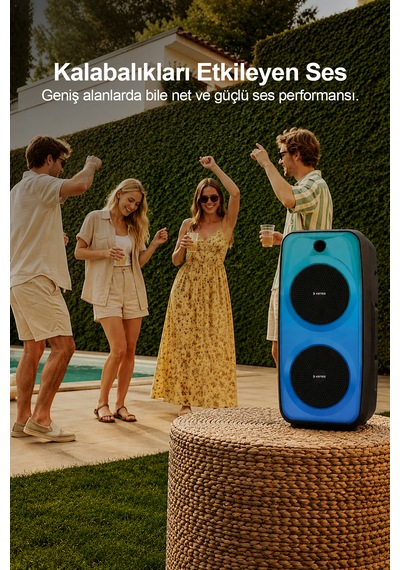 Taşınabilir 40w Led Işıklı Bluetooth Hoparlör Seti