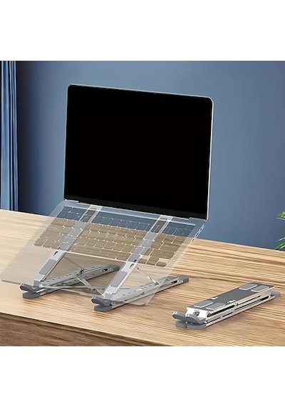 Ayarlanabilir Laptop Standı 7 Kademeli, Ergonomik, Kaymaz Silikon Destekli, Taşınabilir Dizüstü Bilgisayar Ve T