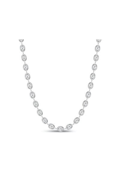 925 Ayar Gümüş Unisex Gemici Kahve Çekirdeği Model Zincir Kolye 6 Mm
