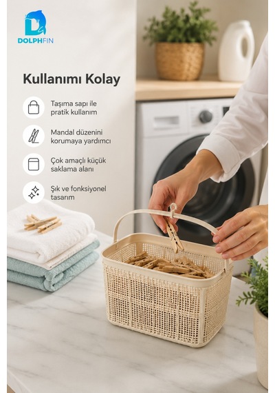 Jute Mandal Sepeti 3 L Çok Amaçlı Çamaşır Oyuncak Saklama Taşıma Sepeti Çok Renkli
