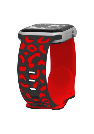 Watch 10 46mm Svl Krd-140 Silikon Kordon Strap Kayış - Siyah-kırmızı
