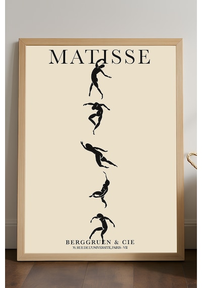 Matisse Doğal Ahşap Çerçeveli Poster, Dekoratif Sanatsal Duvar Tablosu