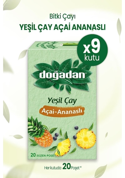 Yeşil Çay Açai Ananaslı Bardak Poşet Çay X 9 Adet