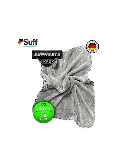 Euphrate 2 Adet Mikrofiber Oto Kurulama Ve Temizlik Alman Tank Bezi 75x55 Cm. 750 Gsm