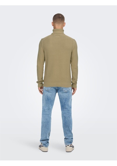 Only & Sons Onstuck 7 Roll Neck Knit Erkek Bej Kazak - 22022595