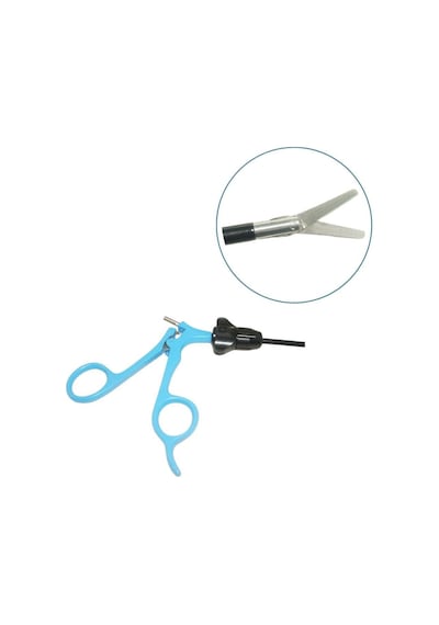 Barışhan Medikal Laparoskopik Reusable Düz Uç Makas 5 x 330 MM 20 MM Çene Mavi