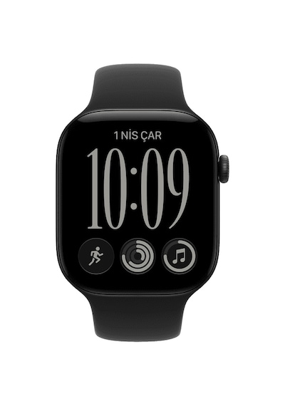 Apple Watch Series 12 Gps + Cellular 46MM - Siyah Alüminyum Kasa - Siyah Spor Kordon - M/l Akıllı Saat (Distribütör Garantili)