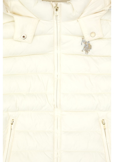 U.S. Polo Assn. Kız Çocuk Krem Kapitone Kapüşonlu Şişme Yelek 50313059-VR256