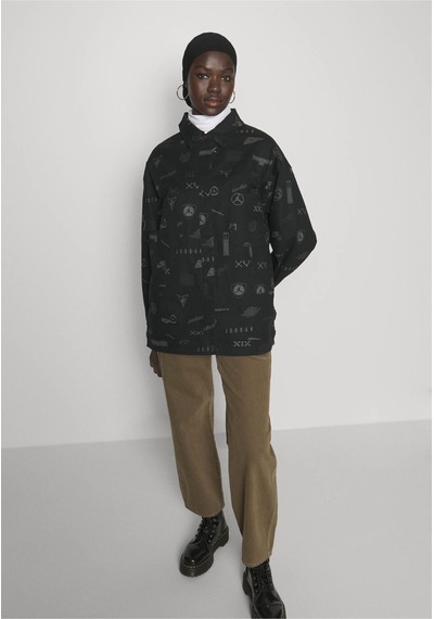Jordan Trucker All-over Printed Full Snap Fastener Kadın Ceket Ndd Sport Siyah