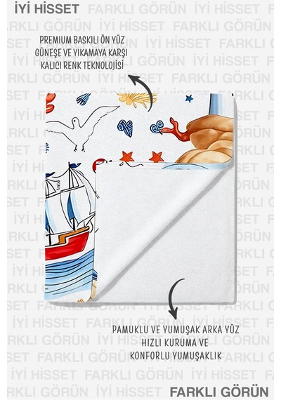 Denizci Marine Temalı Çocuk Plaj Havlusu-mavi Kırmızı Nautical Havuz Deniz Hızlı Kuruyan Örtü Havlu Sedef Yasemin Denizci Marine Temalı Çocuk Plaj Havlusu-mavi Kırmızı Nautical Havuz Deniz Hızlı Kuruyan Örtü Havlu Sedef Yasemin