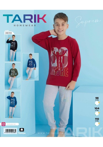 Tarık 3610 Erkek Çocuk Pijama Takımı Mavi - Gri