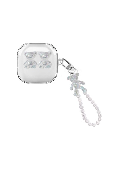 Caseonn Samsung Uyumlu Galaxy Buds Fe - Buds Core Kılıf Figürlü 3d Ayıcık Şeffaf